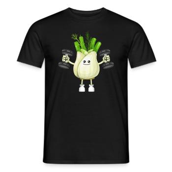 Vegan Vegan Bodybuilding Fennel - Men's T-Shirt - black - Front - AI Model Male 178 light (178cm)