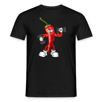 Vegan Vegan Bodybuilding Piment Rouge - T-shirt homme - noir - Devant - AI Model Male 178 light (178cm)