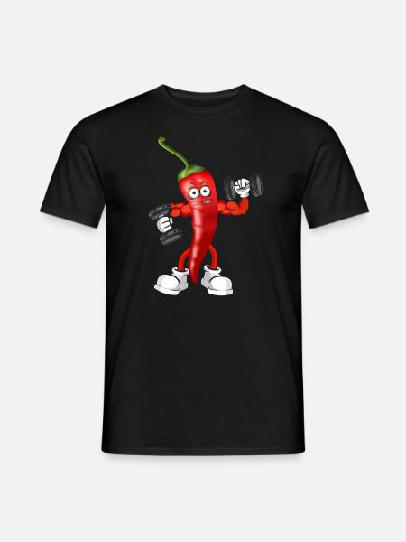 Vegan Vegan Bodybuilding Piment Rouge - T-shirt homme - noir