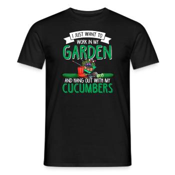 Garden Gardening Vegetables Vegan Cucumber Cucumber - Men's T-Shirt - black - Front - AI Model Male 178 light (178cm)