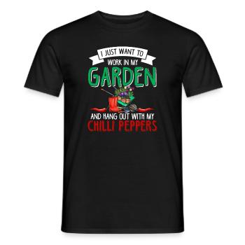 Gardening Vegetables Vegan Pepperoni Pepperoni - Men's T-Shirt - black - Front - AI Model Male 178 light (178cm)