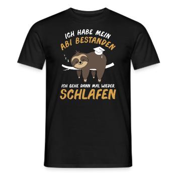 Abitur Abi Matura Abschluss Faultier Geschenk - Männer T-Shirt - Schwarz - Vorne - AI Model Male 178 light (178cm)