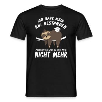 Abitur Abschluss Abi Matura Faultier Geschenk - Männer T-Shirt - Schwarz - Vorne - AI Model Male 178 light (178cm)