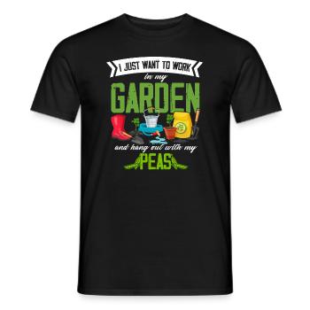 Garden gardening Vegetables Vegan Peas Peas - Men's T-Shirt - black - Front - AI Model Male 178 light (178cm)