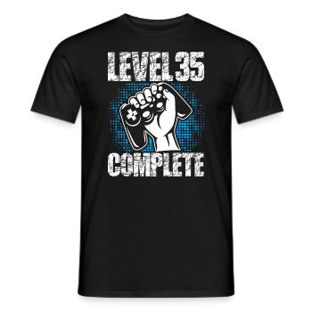 Level 35 Complete Birthday Gift 35 Years - Men's T-Shirt - black - Front - AI Model Male 178 light (178cm)