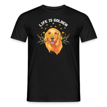 Golden Retriever Hundeliebhaber Goldie Papa - Männer T-Shirt - Schwarz - Vorne - AI Model Male 178 light (178cm)
