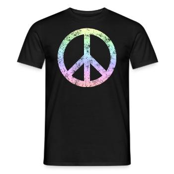Signe de paix / Paix - T-shirt homme - noir - Devant - AI Model Male 178 light (178cm)