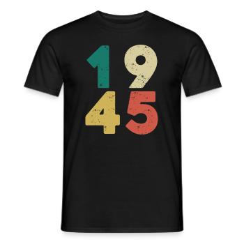 Jahrgang 1945 Rétro Vintage - T-shirt homme - noir - Devant - AI Model Male 178 light (178cm)