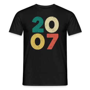 2007 - Jahrgang 2007 Retro Vintage - Männer T-Shirt - Schwarz - Vorne - AI Model Male 178 light (178cm)