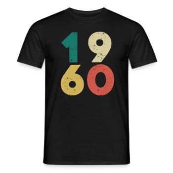 1960 - Jahrgang 1960 Retro Vintage - Männer T-Shirt - Schwarz - Vorne - AI Model Male 178 light (178cm)