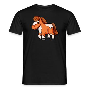 Cheval poney Shetland - T-shirt homme - noir - Devant - AI Model Male 178 light (178cm)