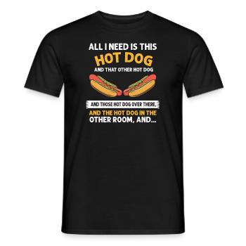 Jour et nuit Hot Dog Food Cadeau FastFood - T-shirt homme - noir - Devant - AI Model Male 178 light (178cm)