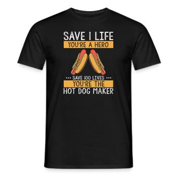 Hot Dog Maker Grill BBQ Hot Dog Grill Master - T-shirt homme - noir - Devant - AI Model Male 178 light (178cm)