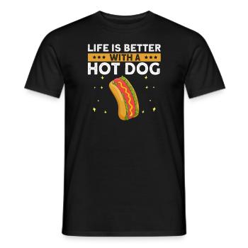 Hot Dog Love Hot Dog Potato Ketchup - Men's T-Shirt - black - Front - AI Model Male 178 light (178cm)