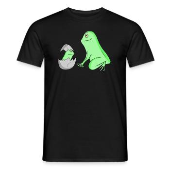 Frog with Baby Frog - Men's T-Shirt - black - Front - AI Model Male 178 light (178cm)