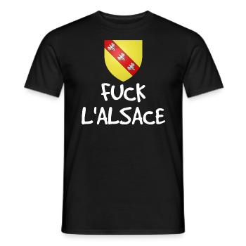 Fuck L'Alsace - Humor Lorrain - Männer T-Shirt - Schwarz - Vorne - AI Model Male 178 light (178cm)
