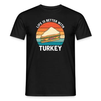 Food Love Sandwich Baguette Ketchup - T-shirt homme - noir - Devant - AI Model Male 178 light (178cm)