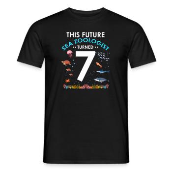 Zooologist Marine biologist 7 years birthday - Men's T-Shirt - black - Front - AI Model Male 178 light (178cm)