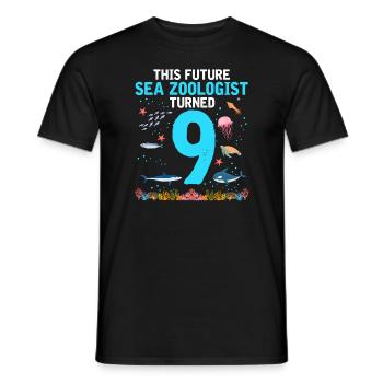 Future zooologist Birthday 9 Nine years - Men's T-Shirt - black - Front - AI Model Male 178 light (178cm)