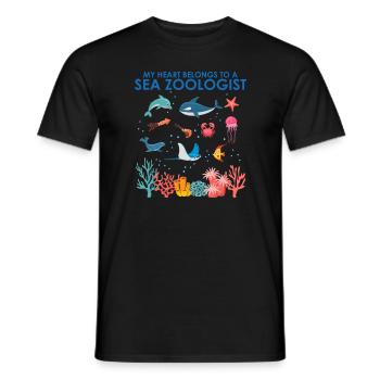 Heart belongs to marine zoologist Marine Biology Sea - Men's T-Shirt - black - Front - AI Model Male 178 light (178cm)