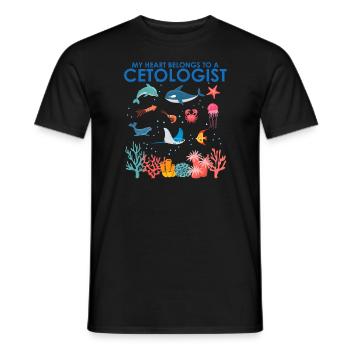Herz gehört Cetologe Cetologist Meeresbiologe - Männer T-Shirt - Schwarz - Vorne - AI Model Male 178 light (178cm)
