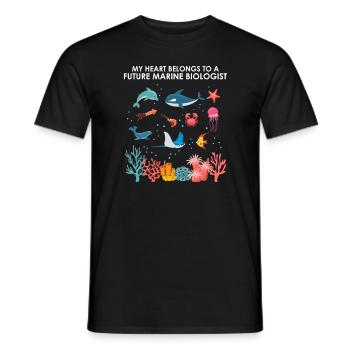 Heart belongs to marine biologist Marine biology sea - Men's T-Shirt - black - Front - AI Model Male 178 light (178cm)