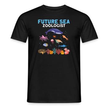 Future Zooologist Zooology Marine Biologist Sea - Men's T-Shirt - black - Front - AI Model Male 178 light (178cm)