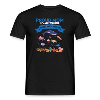 Fière Maman Microbiologie Biologie Biologiste Mer - T-shirt homme - noir - Devant - AI Model Male 178 light (178cm)