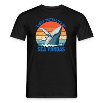 Baleines Baleines Océan Mer Marine Biologiste Plongée Rétro - T-shirt homme - noir - Devant - AI Model Male 178 light (178cm)