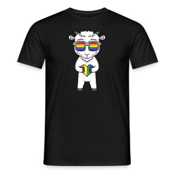 LGBT Tier Ziege Regenbogen - Männer T-Shirt - Schwarz - Vorne - AI Model Male 178 light (178cm)