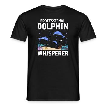 Professional Dolphin Whisperer Zooologist Sea Oze - Men's T-Shirt - black - Front - AI Model Male 178 light (178cm)