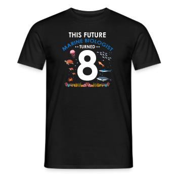 Marine Biology Birthday Party 8 Years Eight - Men's T-Shirt - black - Front - AI Model Male 178 light (178cm)
