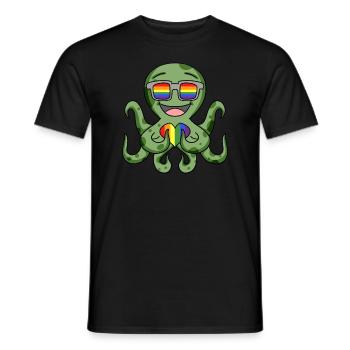 LGBT Tier Krake Regenbogen - Männer T-Shirt - Schwarz - Vorne - AI Model Male 178 light (178cm)