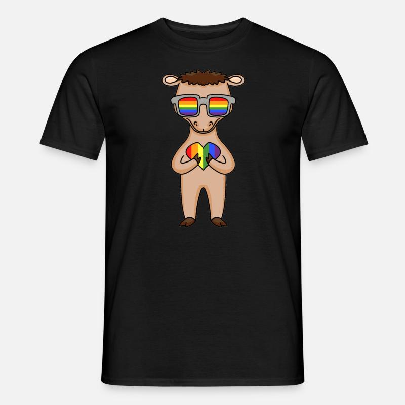 LGBT Tier Kamel Regenbogen - Männer T-Shirt - Schwarz