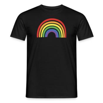 Gay Pride Regenbogen; Kein Text; Keine Worte; Retro - Männer T-Shirt - Schwarz - Vorne - AI Model Male 178 light (178cm)