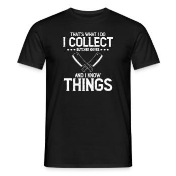 Objets blancs et collecteur de couteaux de cuisine - T-shirt homme - noir - Devant - AI Model Male 178 light (178cm)