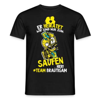 JGA Junggesellenabschied Männer Saufen Totenkopf - Männer T-Shirt - Schwarz - Vorne - AI Model Male 178 light (178cm)