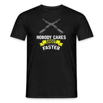 Funny Duck Hunting Design Hunter Hunting Duck Design - Men's T-Shirt - black - Front - AI Model Male 178 light (178cm)