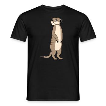 Meerkat Lover Gift Funny Animals - Men's T-Shirt - black - Front - AI Model Male 178 light (178cm)
