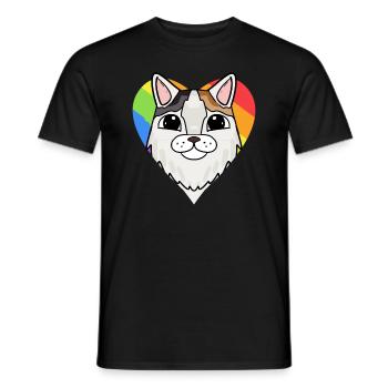 Chat LGBT Turc Van Rainbow - T-shirt homme - noir - Devant - AI Model Male 178 light (178cm)