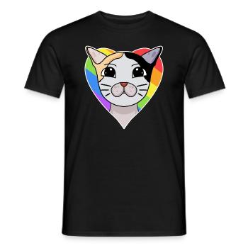 Chat LGBT Japonais Bobtail Rainbow - T-shirt homme - noir - Devant - AI Model Male 178 light (178cm)