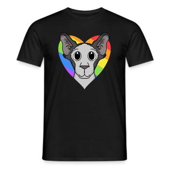 LGBT Chat Oriental Shorthair Arc-en-ciel - T-shirt homme - noir - Devant - AI Model Male 178 light (178cm)