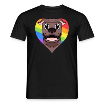 Chien LGBT American Pit Bull Terrier Rainbow - T-shirt homme - noir - Devant - AI Model Male 178 light (178cm)