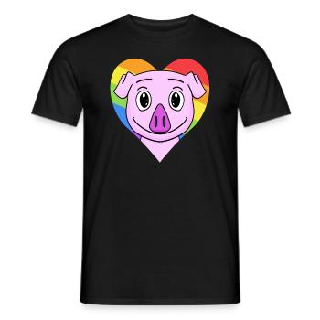 Schwein Lgbt Regenbogen Farben - Männer T-Shirt - Schwarz - Vorne - AI Model Male 178 light (178cm)