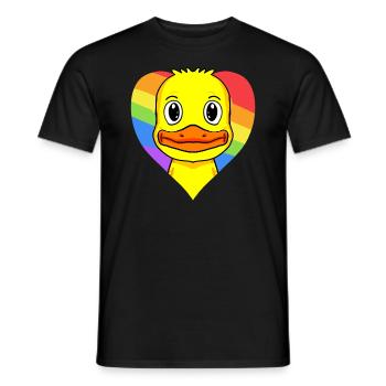 Ente Lgbt Regenbogen Farben - Männer T-Shirt - Schwarz - Vorne - AI Model Male 178 light (178cm)