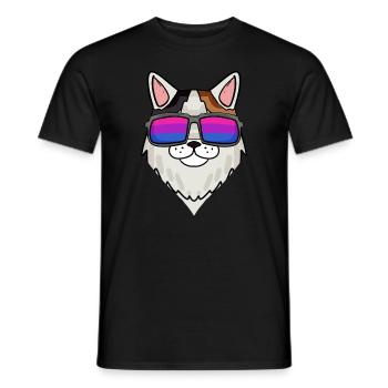Bisexual Turkish Van Cat Gift - Men's T-Shirt - black - Front - AI Model Male 178 light (178cm)