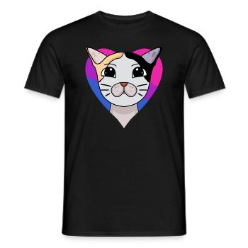 Bisexual Japanese Bobtail Cat Gift - Men's T-Shirt - black - Front - AI Model Male 178 light (178cm)