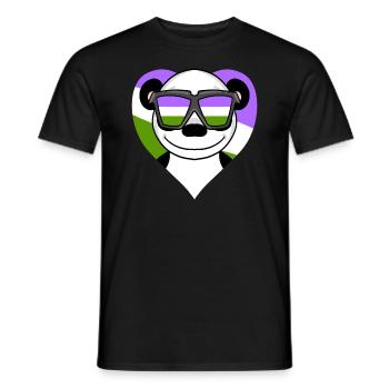 Genderqueer Panda - T-shirt homme - noir - Devant - AI Model Male 178 light (178cm)