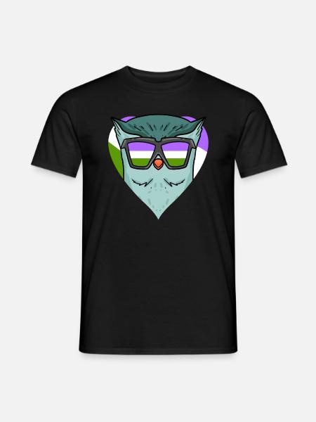 Genderqueer Owl - Men's T-Shirt - black