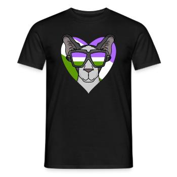 Genderqueer Lgbt Cat Oriental Shorthair - T-shirt homme - noir - Devant - AI Model Male 178 light (178cm)